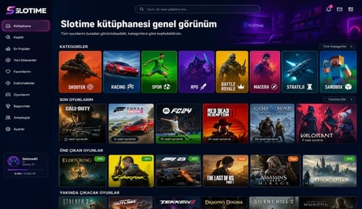 Slotime Oyun Kütüphanesi Genel Görünüm